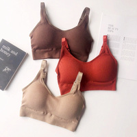 Kobiety biustonosz sportowy do jogi oddychająca siłownia top Anti-sweat odporna na wstrząsy wyściełana bielizna Fitness biustonosz Push Up bez fiszbin pasek biustonosze 2